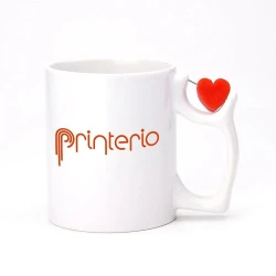 Чашка для сублімації Sublime з логотипом біла з серцем 330 мл